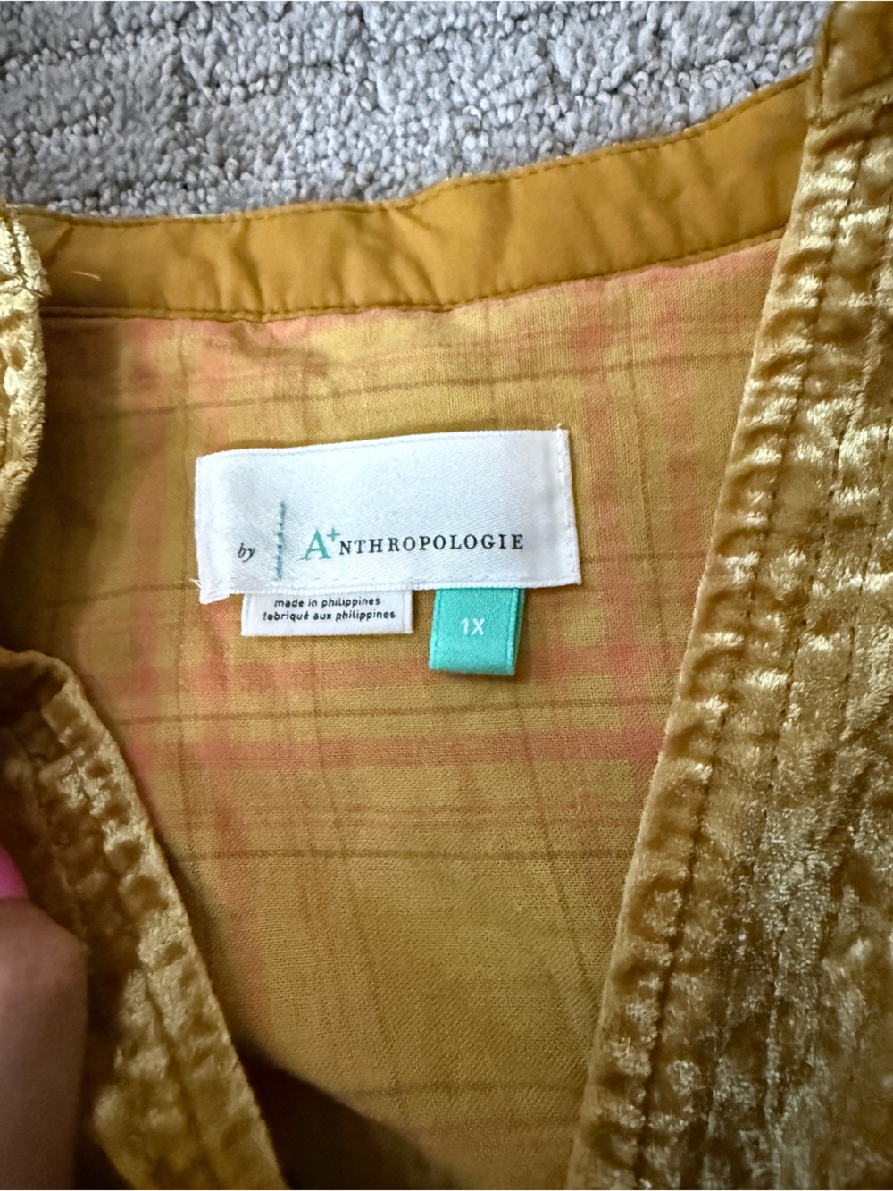 Anthropologie Velvet Tunic Cape in Mustard - Picture 2 of 2